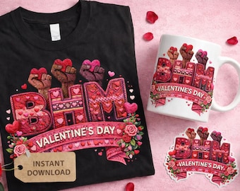 Black History Month Valentine PNG | Afrocentric Love Design (Digital Download)