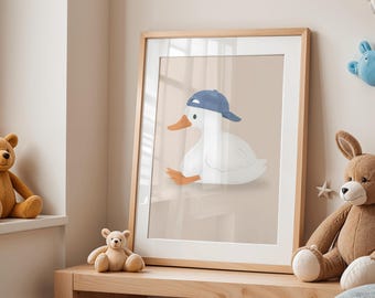 Silly Goose Poster, Sports Nursery Decor, Goose Print, Farm Animal Printable Wall Art (Digital Download)