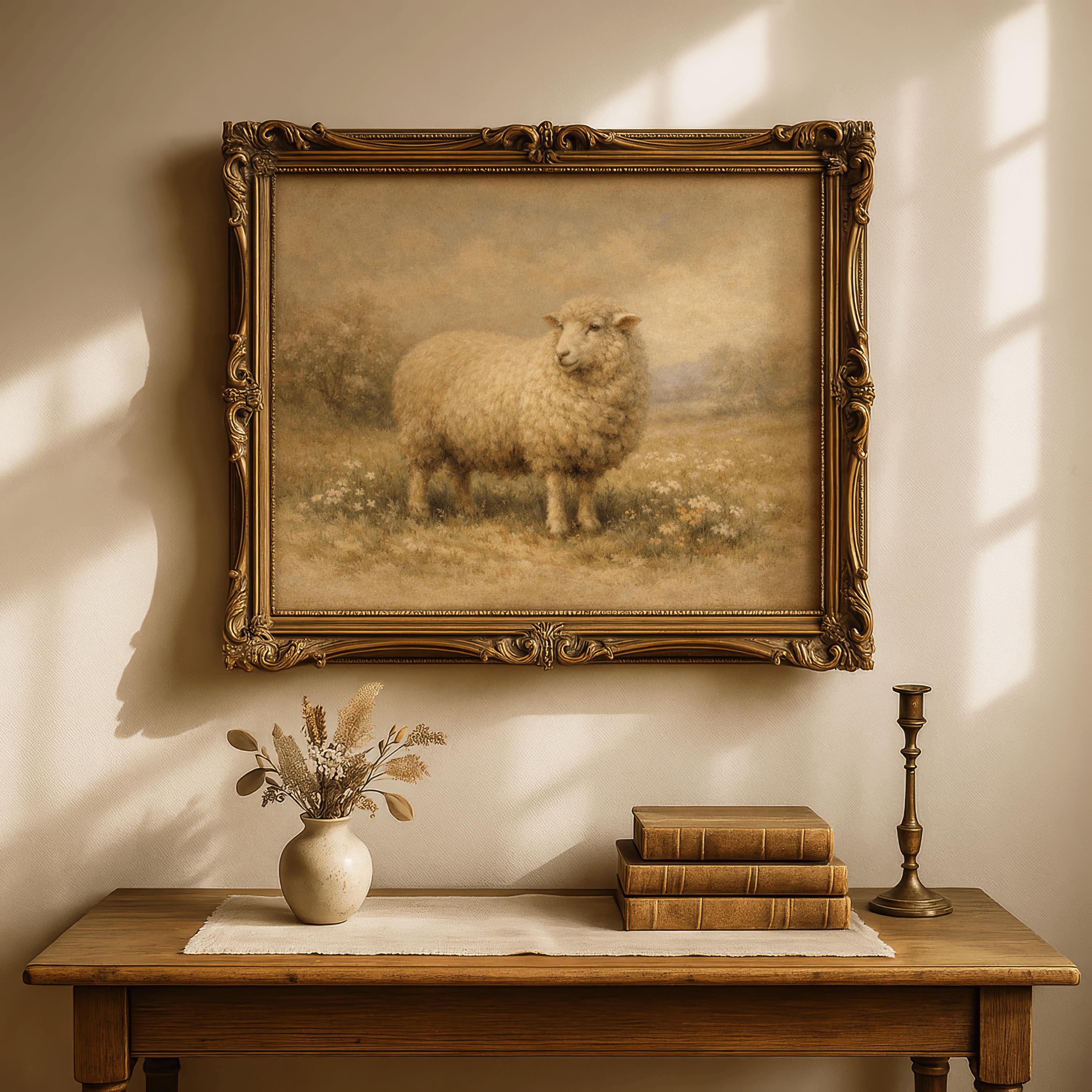 Vintage Sheep Art Print, Antique Nature Illustration, Cottagecore ...