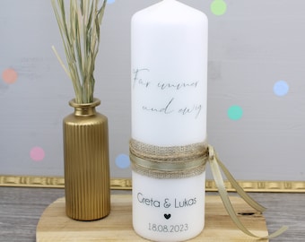 CONFETTI PRINT 2455 Wedding candle "Forever and ever - Greta and Lukas"