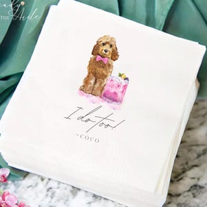 Tovaglioli da cocktail e da pranzo personalizzati per animali domestici / Decorazioni per matrimoni personalizzate per cani e gatti / Tovaglioli con ritratti di animali domestici per feste e celebrazioni