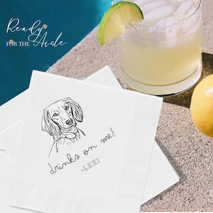 Tovaglioli da cocktail personalizzati per animali domestici, tovaglioli da matrimonio per cani, tovaglioli da cocktail personalizzati per animali domestici, tovaglioli personalizzati per animali domestici, tovaglioli da sposa personalizzati con ritratto di animali domestici