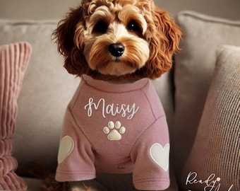 Personalized Dog Jumper with Name and Paw Print