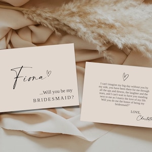 Carte personnalisée seras-tu ma demoiselle d'honneur, cartes de proposition de Boho, cartes de fête de mariage, DESIGN ÉLÉGANT CLASSIQUE, cartes, téléchargement modifiable,