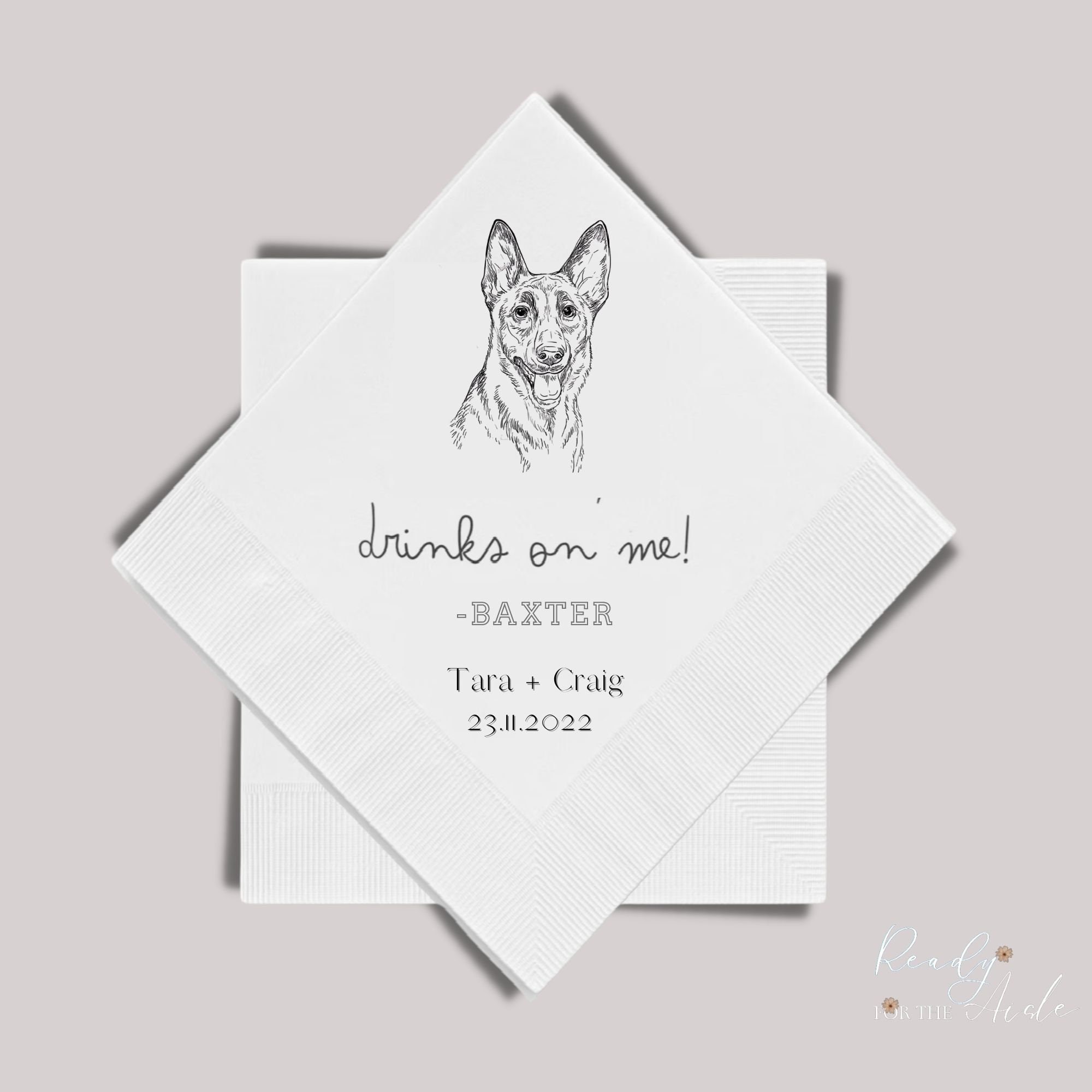Custom Pet Cocktail Napkins Dog Wedding Napkins Custom Pet Etsy UK