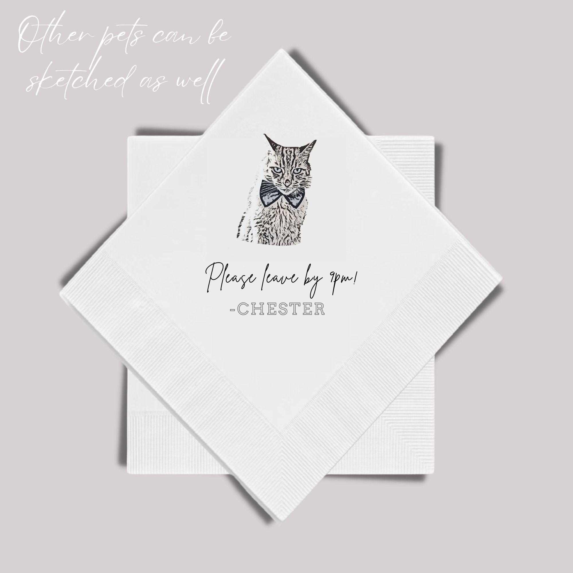 Custom Pet Cocktail Napkins Dog Wedding Napkins Custom Pet Etsy UK