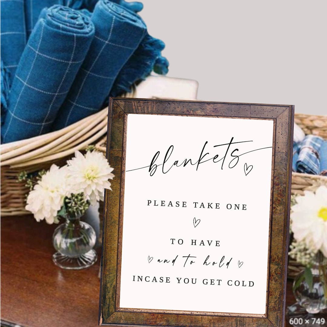 Wedding Blanket Sign Template, Modern Wedding Blanket Sign, Minimalist