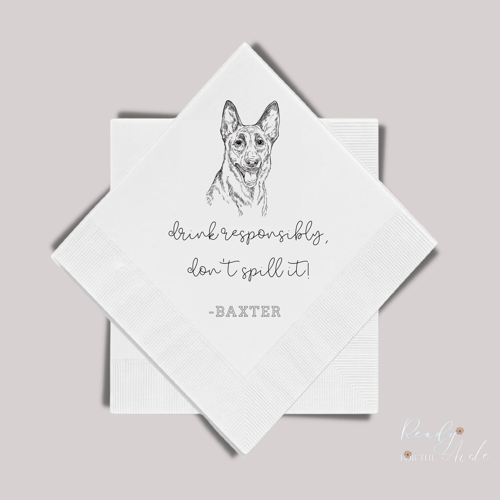 Custom Pet Cocktail Napkins Dog Wedding Napkins Custom Pet Etsy UK