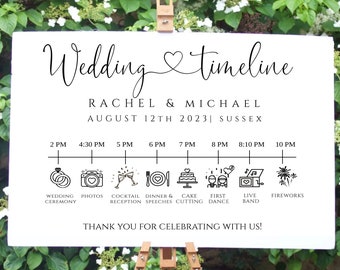 Wedding Timeline, Personalised Wedding Order of the Day, Order Of The Day Wedding Sign, Wedding Itinerary Sign, Printable Wedding Timeline