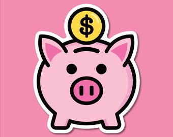 Piggy Bank Savings Sticker