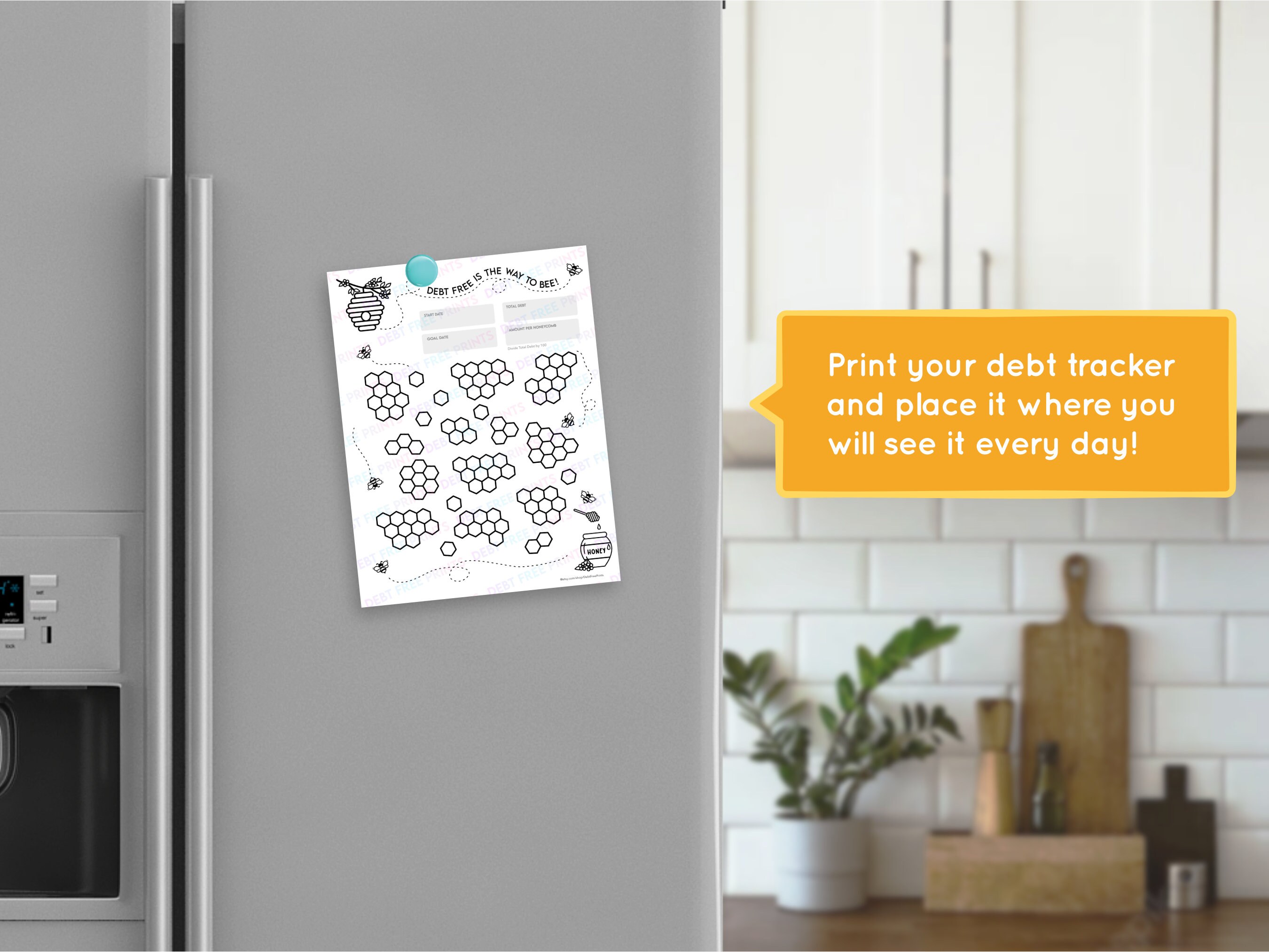 Honeycomb Bee Debt Tracker Digital Download PDF &amp; PNG Printable - Etsy