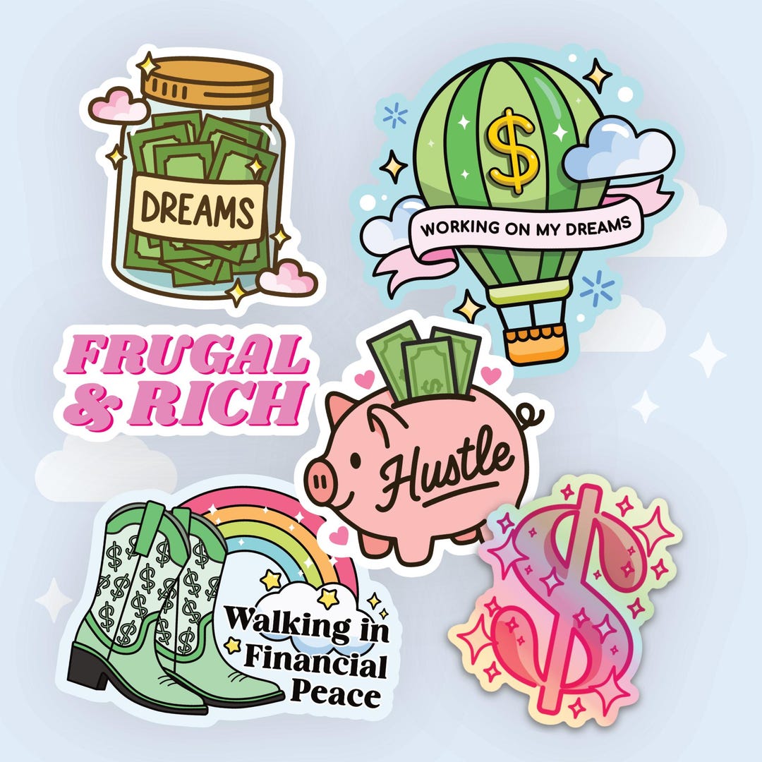 Money Mindset Sticker Bundle, 6 Pack - Etsy