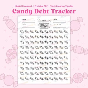 Candy Debt Tracker: Digital Download PDF Debt Coloring Sheet
