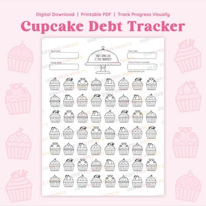 Cupcake Debt Tracker: Digital Download PDF Debt Coloring Sheet