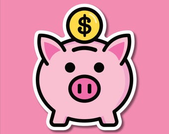 Piggy Bank Savings Sticker