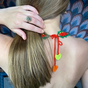 Handmade Spring Necklace With Flowers - Etsy