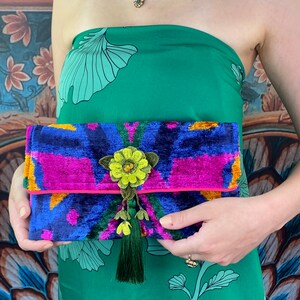 Clutch with anatolian colors and hand embroidery