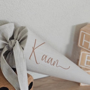 Kindergartentüte Sand Beige versch. Größen | personalisierte kleine Schultüte | Kita-Tüte | Geschwistertüte |Mini Schultüte |mit Name
