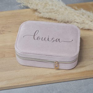 Personalisiertes Schmuckkästchen| Samtschmuckkästchen| Schmuckaufbewahrungs Box + Namen| Reiseschmuckkästchen| Schmuckschatulle|Schmucketui