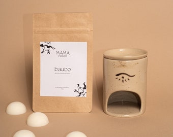 Natural fireplace wax melts BAUBO 50g | soy rapseed wax | essential oils | lavender sage thyme | hand poured in Warsaw | vegan