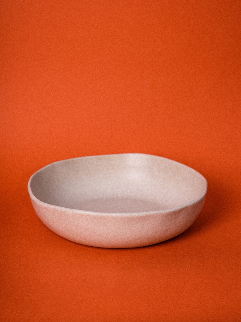 Large ceramic bowl Kitchen dining decor Ceramic art bowl Ceramic fruit bowl White bowl Ceramic gift for new home organic bowl image 4
