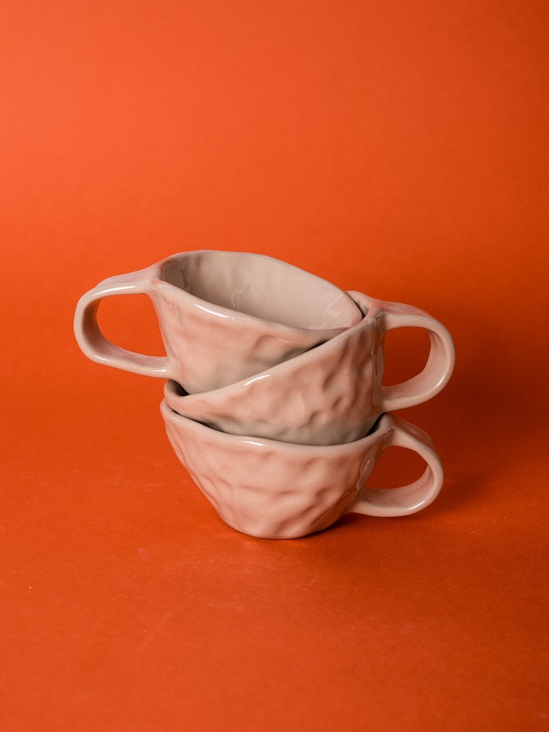 small coffee ceramic CUP minimalistic cup irregular cup lungo cup doppio mug unique gift cup italian coffee mug gift for her image 5