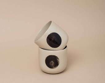 Ceramic cup set of 2| minimalistic & raw ceramic | hand made | polish ceramic | tea ceremony | cocoa cup | cocoa ceremony | gift for her