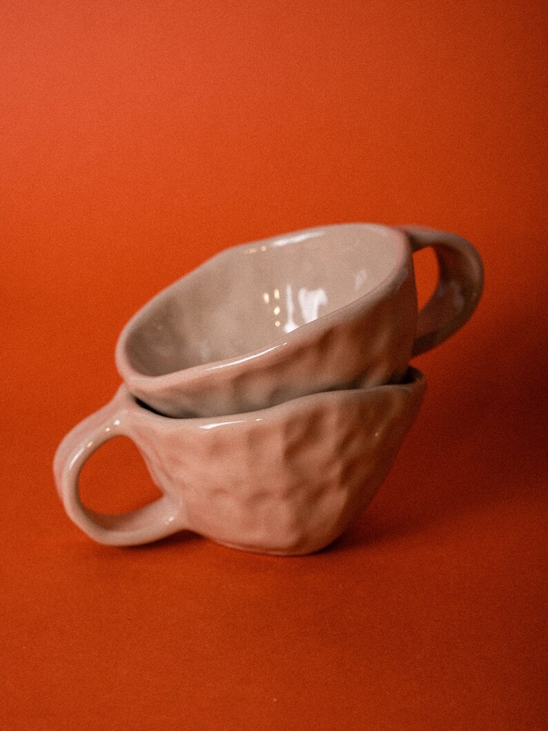 kleine Kaffee Keramik TASSE minimalistische Tasse unregelmäßige Tasse Lungo Tasse doppio Tasse einzigartige Geschenktasse Tasse Geschenk für sie Bild 2