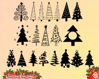 Paquete svg de árbol de Navidad, svg de árbol de Navidad, png de árbol de Navidad, imágenes prediseñadas de Navidad, digital de Navidad, cricut, silueta, svg de Navidad