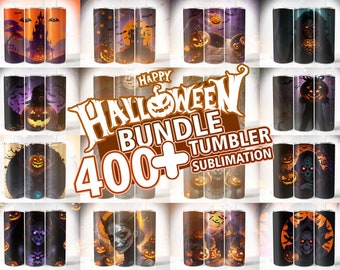 Halloween Tumbler Wrap Bundel PNG Skinny 20 oz Tumbler Sublimatie Design Rechte Tumbler Wrap Spooky Fall Digitale Download