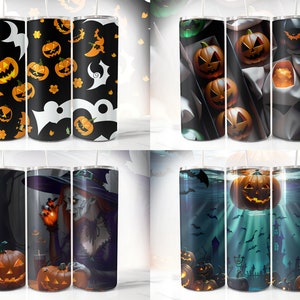 Halloween Tumbler Wrap Bundle PNG Skinny 20 oz Tumbler Sublimation Design Straight Tumbler Wrap Spooky Fall Digital Download image 7