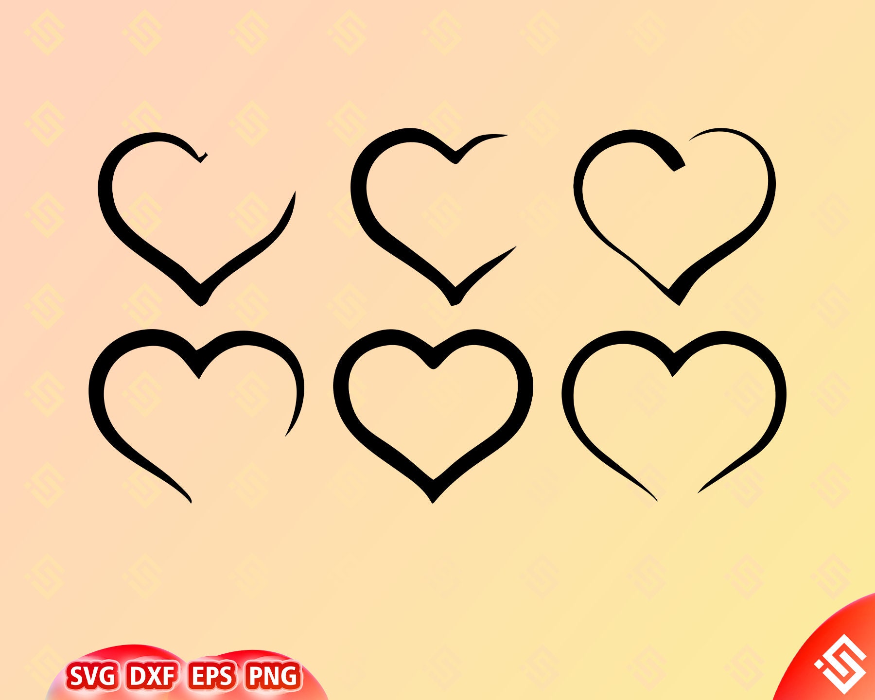 21 Heart Bundle Digital Download | Heart Outline Svg, Heart Shape Png ...