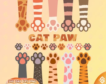 Cat Paw Print Svg, Cat Paw Print Svg, Vector Cut File for Cricut, Silhouette, Png Dxf Png Eps, Stencil, Symbol, Decal, Vinyl