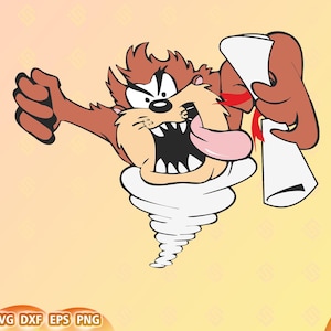 Demonio de Tasmania SVG, Demonio de Tasmania Png, Dibujos animados Png, Archivo de corte de dibujos animados, clipart del demonio de Tasmania, Demonio de Tasmania, Demonio de Tasmania png