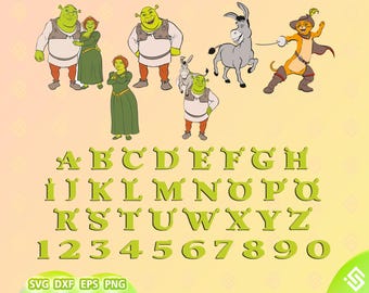Shrek Alphabet Font SVG, Shrek Font, Sublimation Printing, Ready for (DTG) Direct to Garment, (DTF) Direct to Film