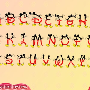 Mickey Mouse Alphabet SVG Bundle, Mickey Font,Mickey Png, Svg, Mickey mouse svg, Gaming Svg Files for Cricut, Birthday Svg,Instant Download