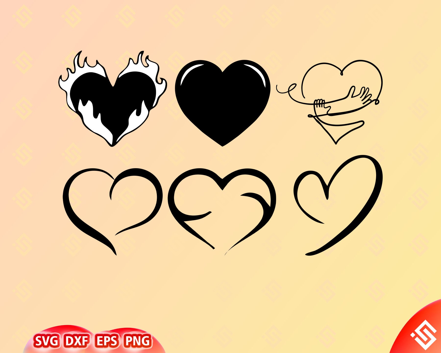 21 Heart Bundle Digital Download | Heart Outline Svg, Heart Shape Png ...