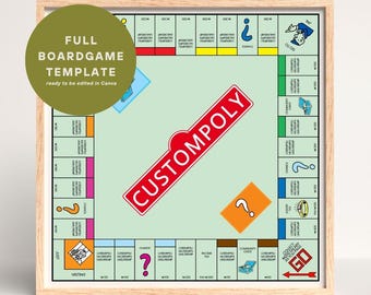 Custompoly Template - Canva Edition | Digital Download | Blank Board Game