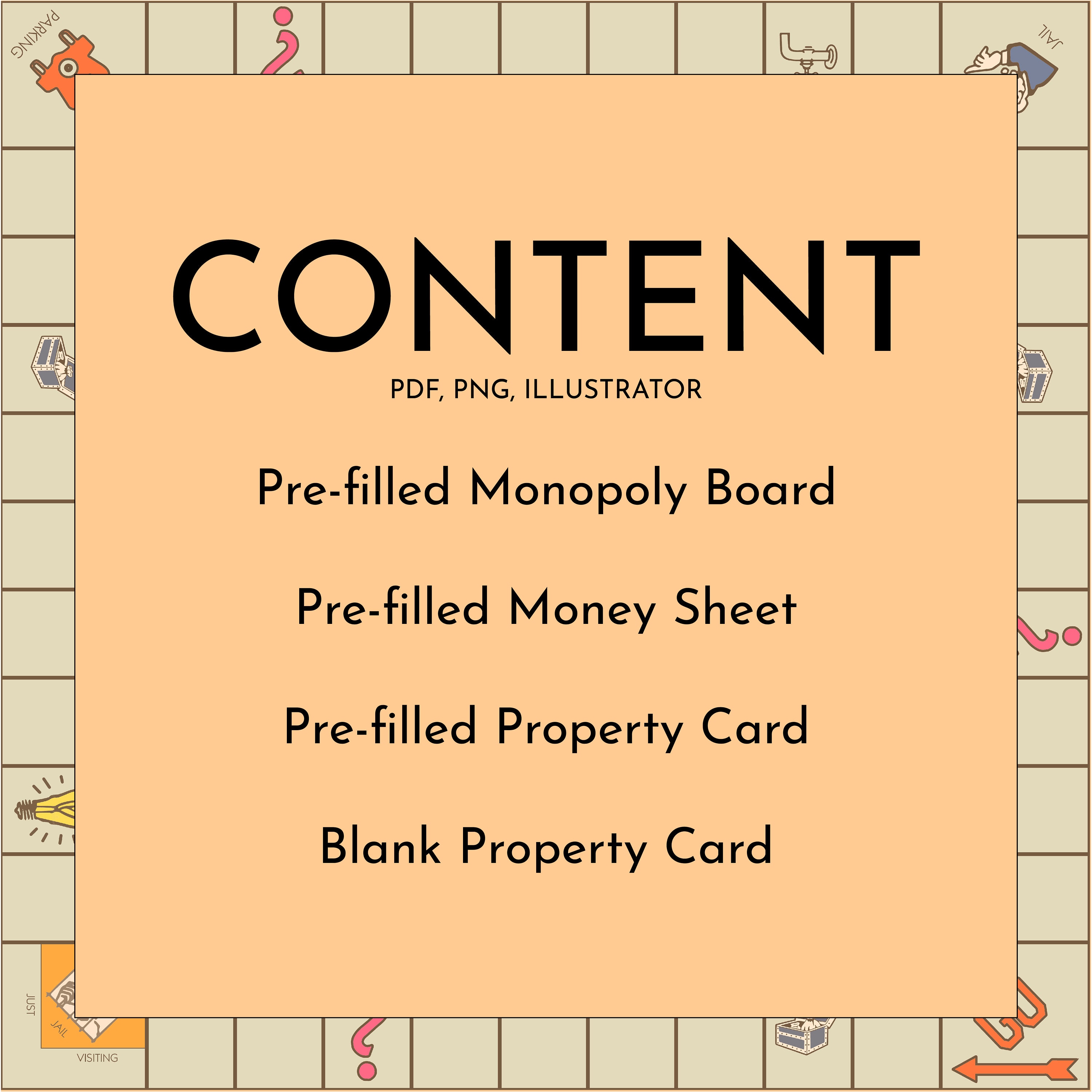 Buy Blank Monopoly Board Game Template Custom Monopoly Template Game  Digital Download Fully Editable Pdf & Microsoft Publisher Online in India 