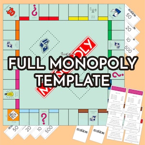 Modello Monopoly personalizzato | Download digitale | Gioco Monopoly vuoto