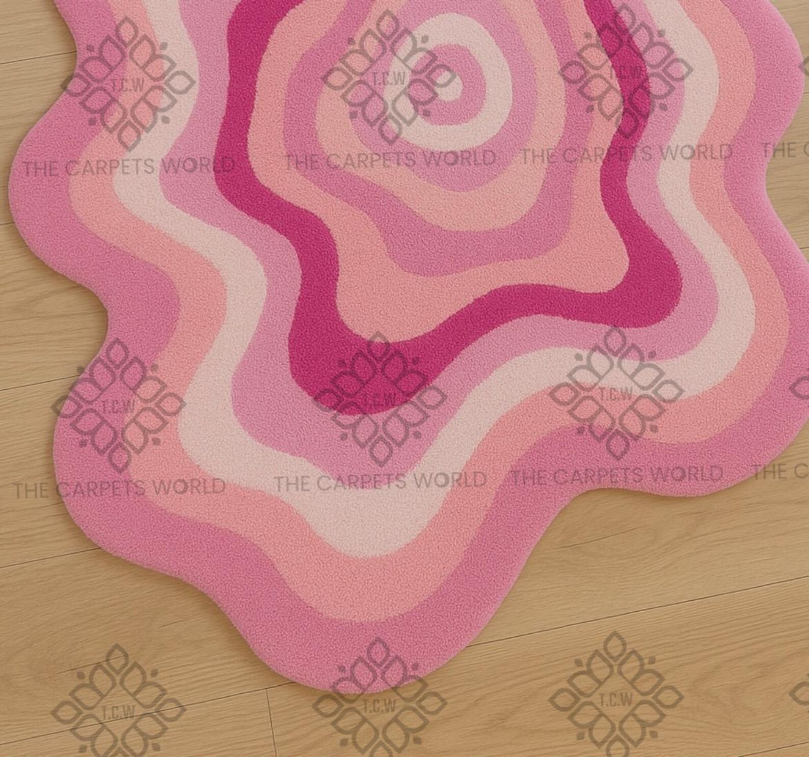 Retro Groovy Blob Area Rug–gradient Pink Wavy Abstract Irregular Shape ...