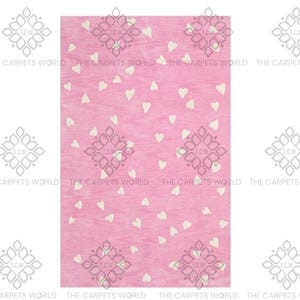 Roze harttapijt, handgetuft wol, grillig decor, zacht accenttapijt, schattig slaapkamerkleed, romantisch cadeau, kinderkamertapijt, modern hartontwerp