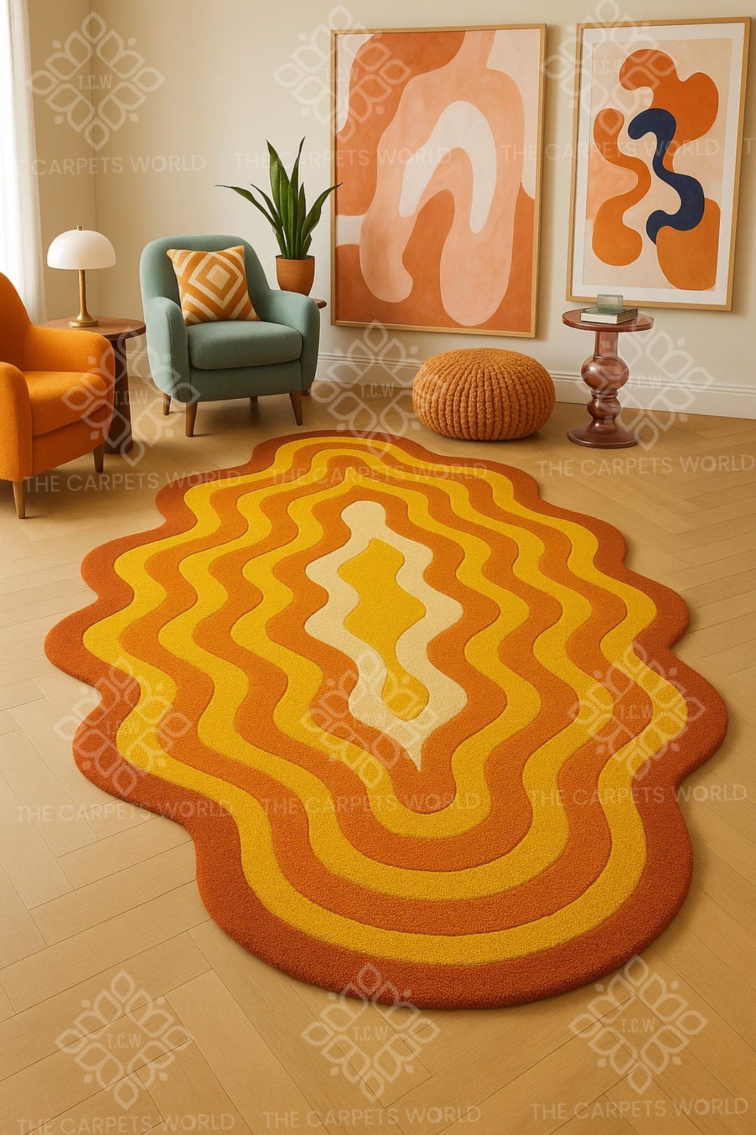 87.5×179 “Orange Flamingo” ViNTAGE RUG 87.5×179 “Orange Flamingo” ViNTAGE RUG Contemporary Hand