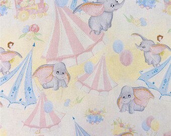 Dumbo Fabric Flying Elephant Timothy Fabric, Cartoon Anime Cotton Fabric By The Half Yard