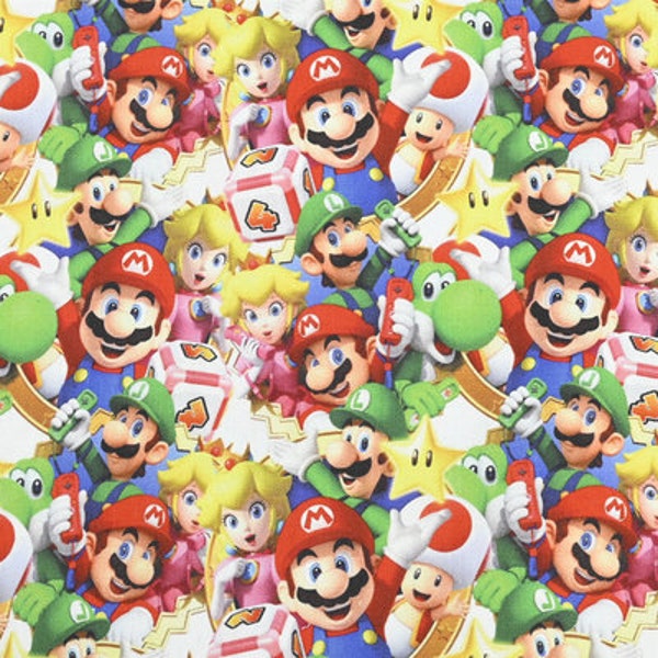 Super Mario Fabric by the Yard - Etsy