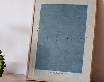 til death we do art poster, tildeath art print, blue art print, digital download