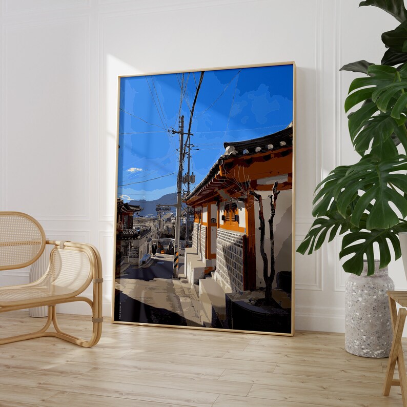 Traditional Korean House Seoul Digital Print South Korea Etsy