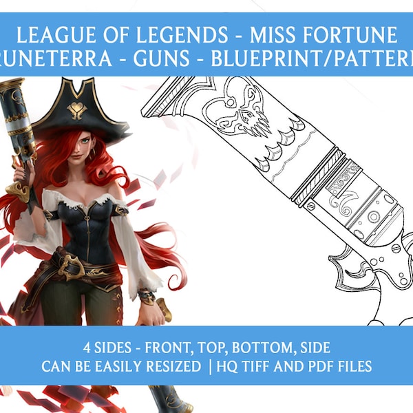 Miss Fortune Runeterra Gun Weapon Pattern / Blueprint - LoL - League of Legends - Cosplay