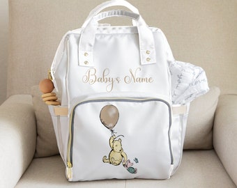 Personalized Winnie the Pooh Diaper Bag Pooh Bear Diaper Bag Extra Large Plus Size Spacious Diaper Bag Custom Diaper Bag