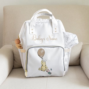 Personalized Winnie the Pooh Diaper Bag Pooh Bear Diaper Bag Extra Large Plus Size Spacious Diaper Bag Custom Diaper Bag